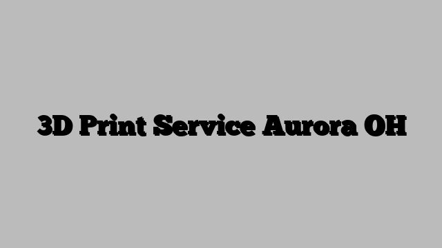 3D Print Service Aurora OH
