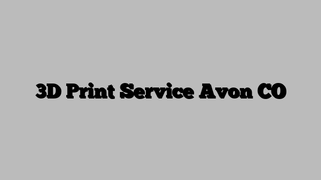 3D Print Service Avon CO