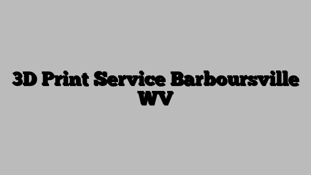 3D Print Service Barboursville WV