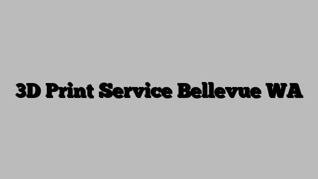 3D Print Service Bellevue WA