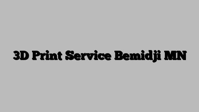 3D Print Service Bemidji MN