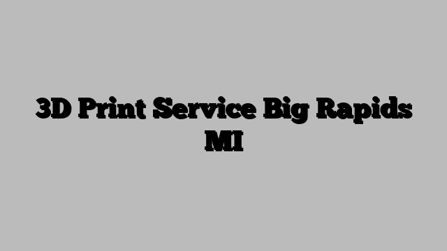 3D Print Service Big Rapids MI