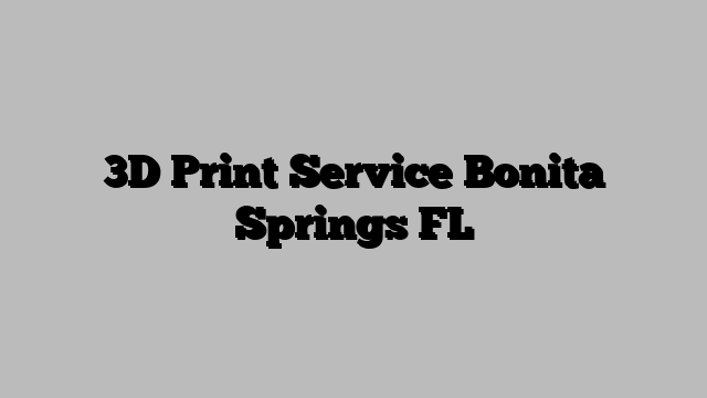 3D Print Service Bonita Springs FL