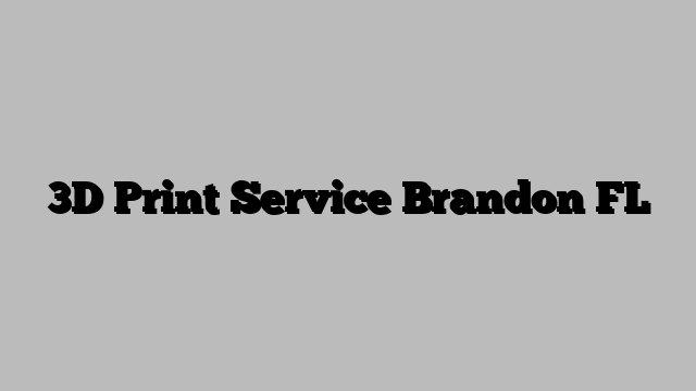 3D Print Service Brandon FL