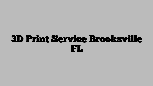 3D Print Service Brooksville FL