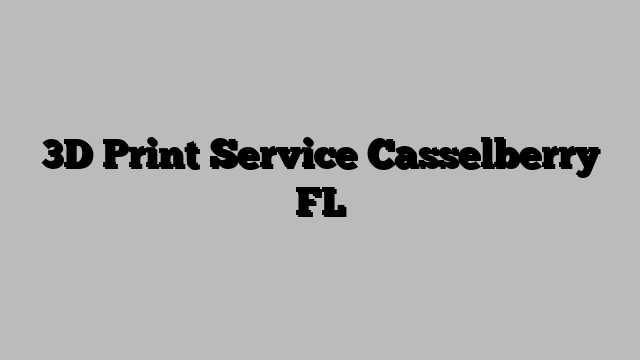 3D Print Service Casselberry FL