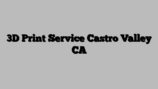 3D Print Service Castro Valley CA