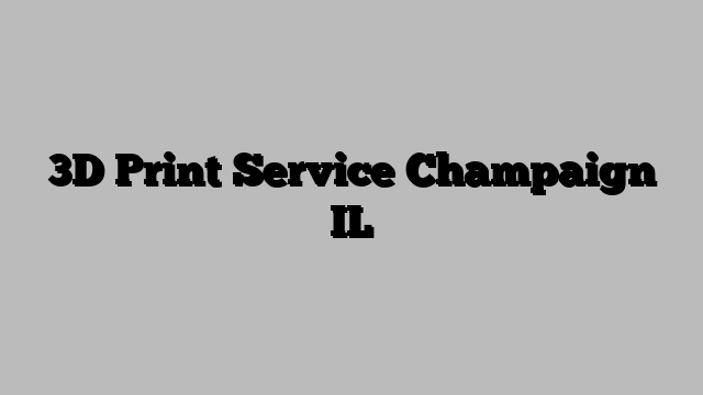 3D Print Service Champaign IL