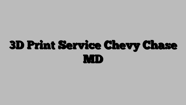 3D Print Service Chevy Chase MD
