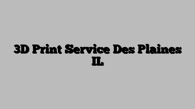 3D Print Service Des Plaines IL