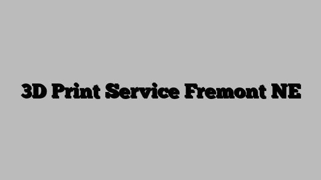 3D Print Service Fremont NE