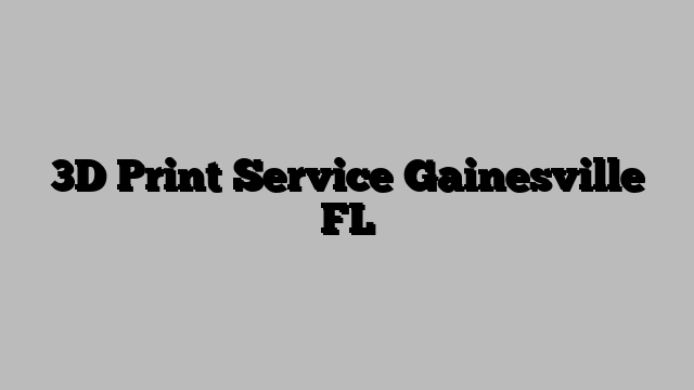 3D Print Service Gainesville FL