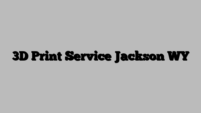 3D Print Service Jackson WY