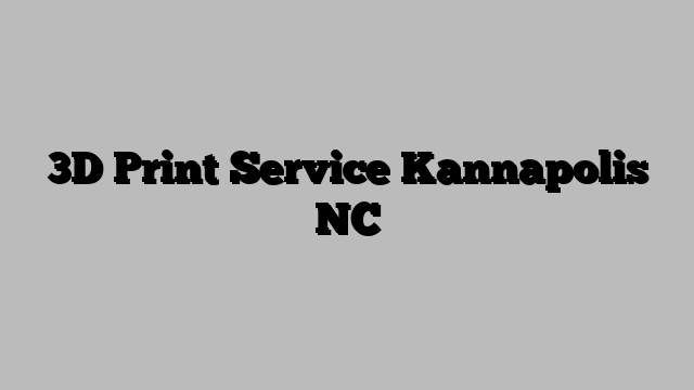 3D Print Service Kannapolis NC