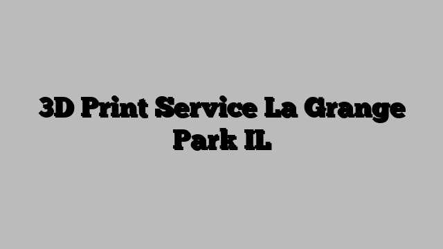 3D Print Service La Grange Park IL