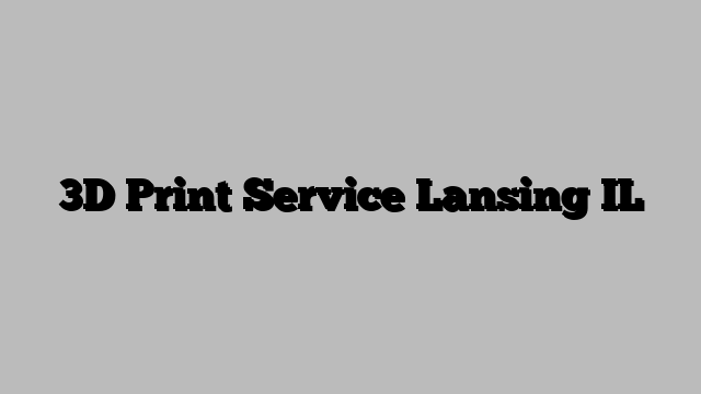 3D Print Service Lansing IL