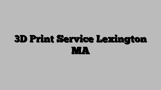 3D Print Service Lexington MA