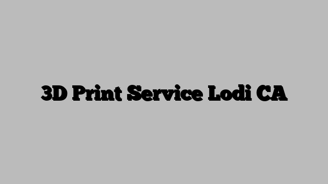 3D Print Service Lodi CA