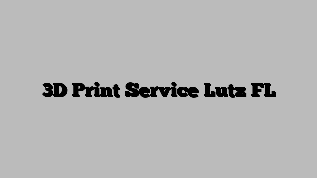 3D Print Service Lutz FL