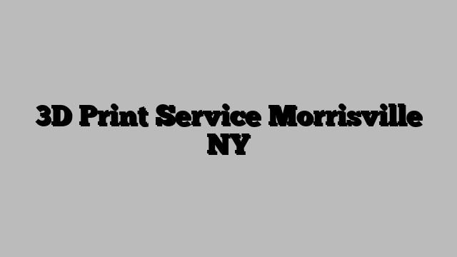 3D Print Service Morrisville NY