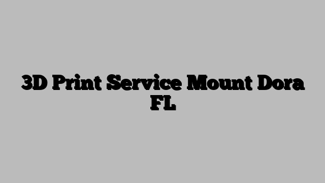 3D Print Service Mount Dora FL