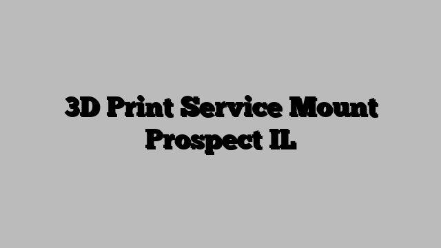 3D Print Service Mount Prospect IL