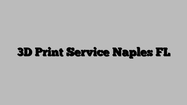 3D Print Service Naples FL