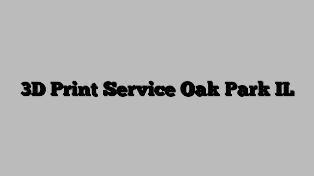 3D Print Service Oak Park IL