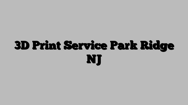 3D Print Service Park Ridge NJ