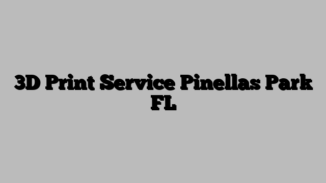 3D Print Service Pinellas Park FL