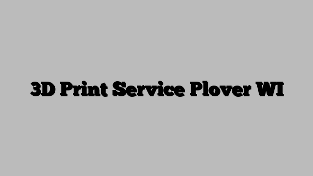 3D Print Service Plover WI