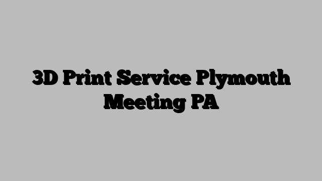 3D Print Service Plymouth Meeting PA