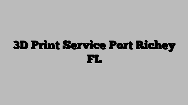 3D Print Service Port Richey FL