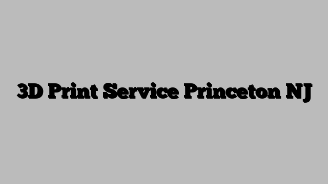 3D Print Service Princeton NJ