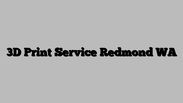 3D Print Service Redmond WA