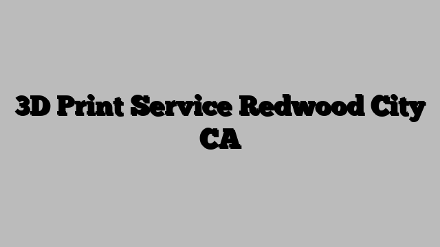 3D Print Service Redwood City CA