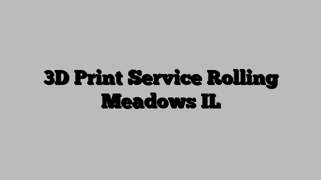 3D Print Service Rolling Meadows IL