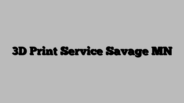 3D Print Service Savage MN