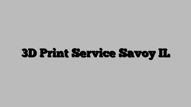 3D Print Service Savoy IL