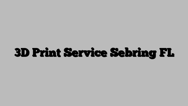 3D Print Service Sebring FL