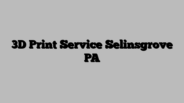 3D Print Service Selinsgrove PA