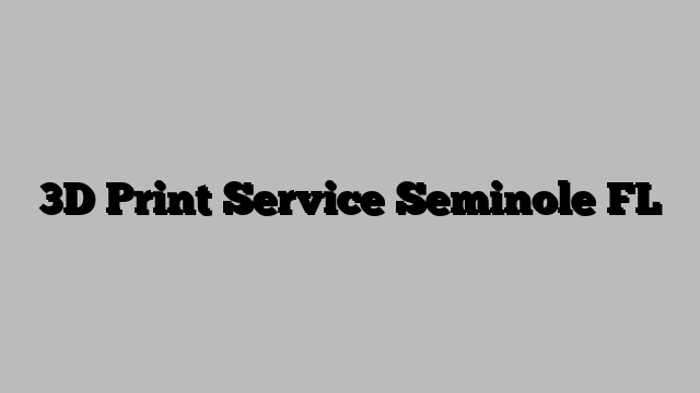 3D Print Service Seminole FL