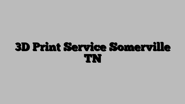 3D Print Service Somerville TN