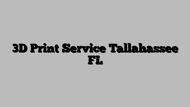 3D Print Service Tallahassee FL