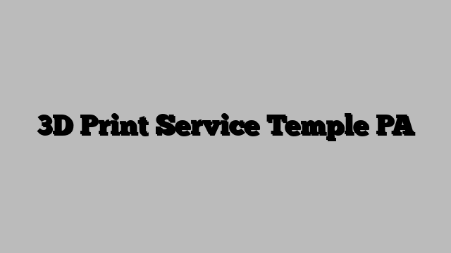 3D Print Service Temple PA