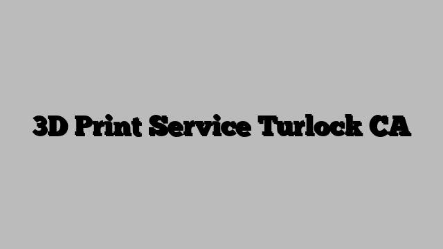 3D Print Service Turlock CA