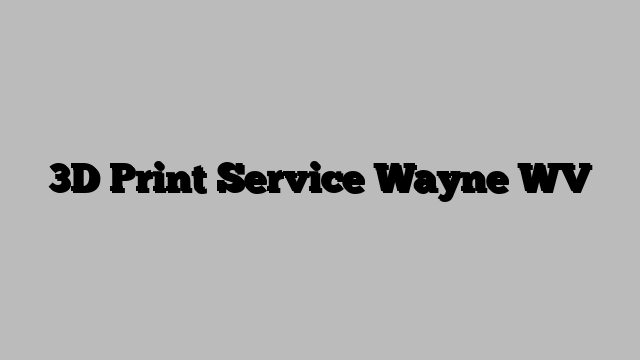 3D Print Service Wayne WV
