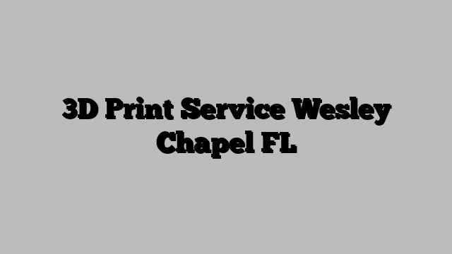 3D Print Service Wesley Chapel FL