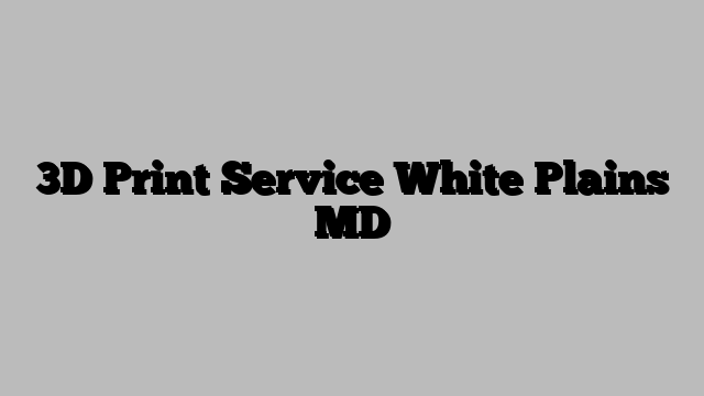 3D Print Service White Plains MD