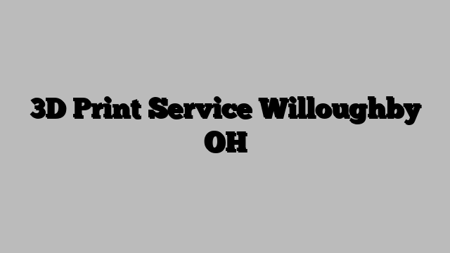 3D Print Service Willoughby OH